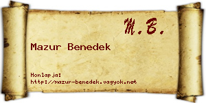 Mazur Benedek névjegykártya